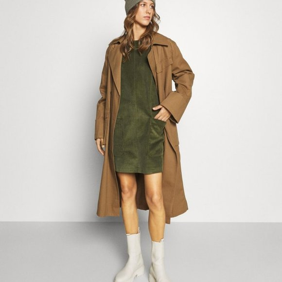 NWT Ted Baker London XAVIA A-Line cord mini dress in khaki - Picture 2 of 6